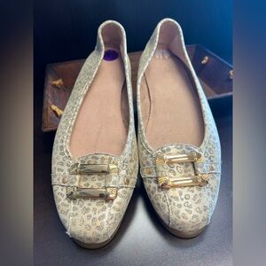 Aerosoles Sherbet Loafers Flats Shoes Leopard Print Size 8.5 Gold Buckle